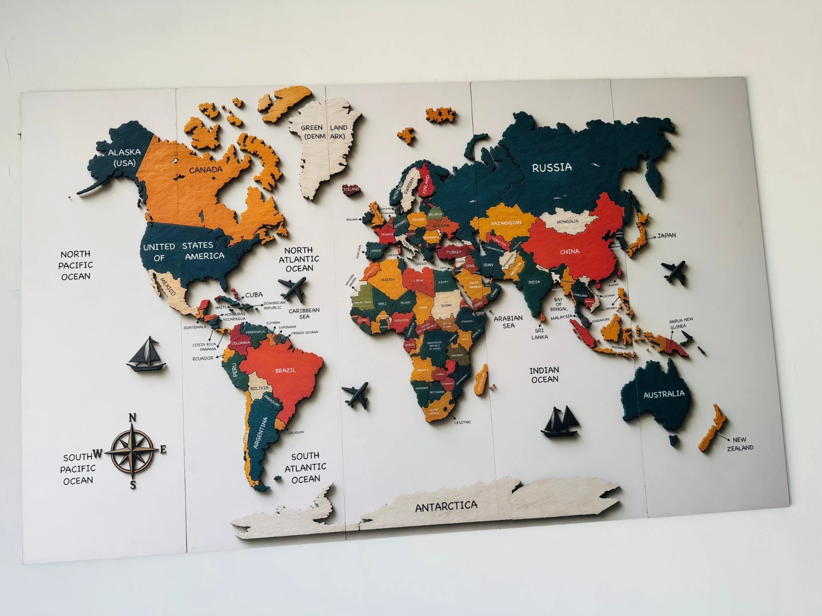 World map wall inside the DeepSea Cargo Surat office
