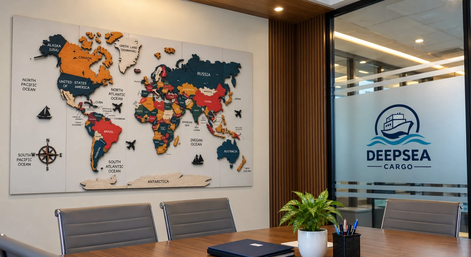 DeepSea Cargo meeting room at Office 405, DTC, Surat